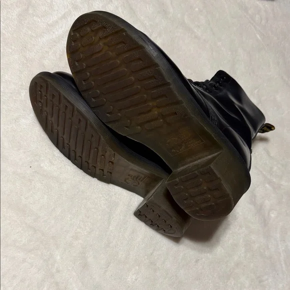 Dr. Martens Clemency Black Heeled Lace up Boots Smooth Leather Size 7 - Picture 4 of 14